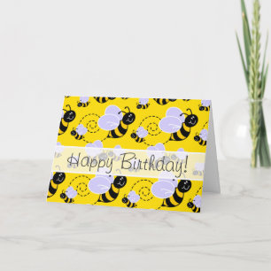 Yellow & Black Bumble Bee Card