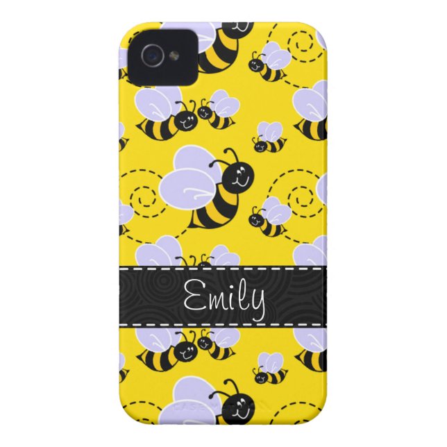 Yellow & Black Bumble Bee Case-Mate iPhone Case (Back)