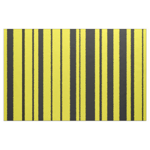 Yellow & Black Bumble Bee Colour Stripes Fabric