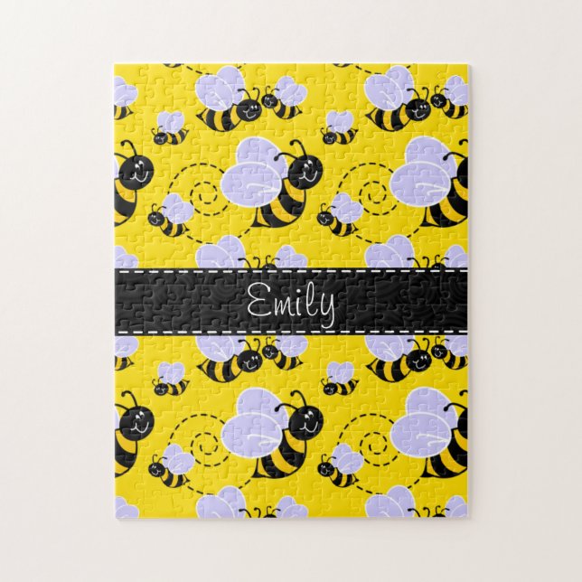 Yellow & Black Bumble Bee Jigsaw Puzzle (Vertical)