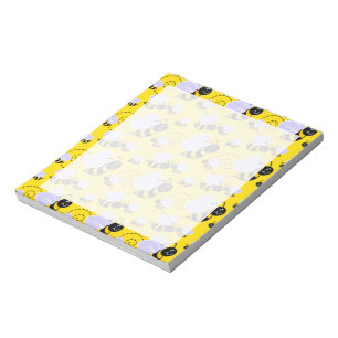 Yellow & Black Bumble Bee Notepad