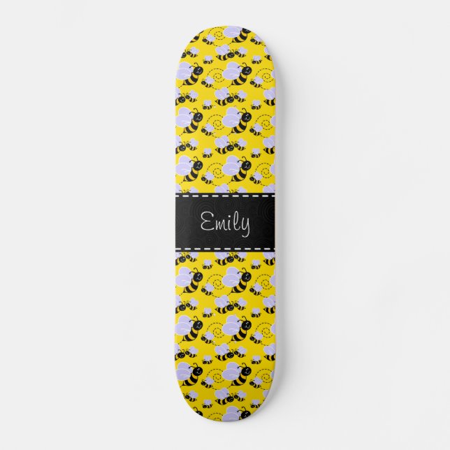 Yellow & Black Bumble Bee Skateboard (Front)