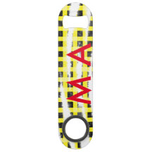 Yellow Black checkboard add name monogram name let Bar Key