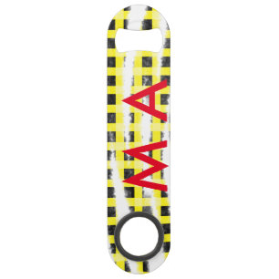 Yellow Black checkboard add name monogram name let Bar Key