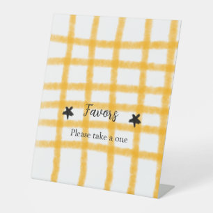 yellow black chequerboard add birthday date name  pedestal sign