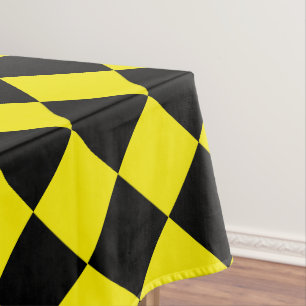 Yellow Black Chequered Tablecloth