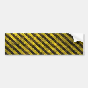 Yellow Black Chevron Stripes Bumper Sticker