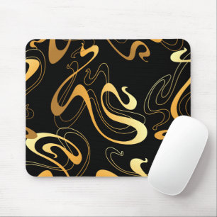 Yellow & Black Classic Abstract Design Mouse Pad