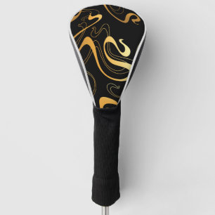 Yellow & Black Classic Abstract Golf Head Cover