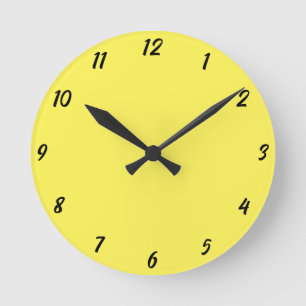 Yellow Black Colourful Bright Custom Colour Gift Round Clock