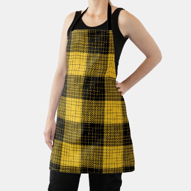  Yellow Black Crosshatch Buffalo Check Apron (Insitu)