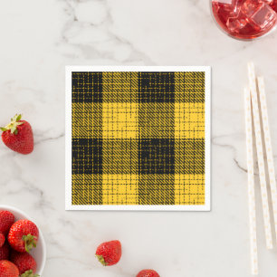  Yellow Black Crosshatch Buffalo Check Napkin