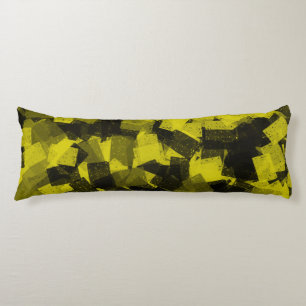 Yellow Black Cubism Abstract Pattern Body Pillow