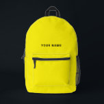 Yellow Black Custom Name Backpack<br><div class="desc">Easily personalize this simple and cool backpack adding your name or custom text. A cool and modern design in yellow and black featuring clear sans serif font, for a modern, professional and edgy look, perfect as custom gift for college students, high school, kids. The backpack can be customized in any...</div>