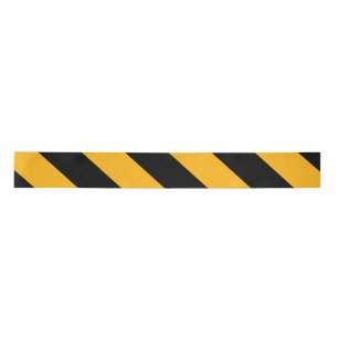 Yellow & Black Diagonal Stripes Satin Ribbon