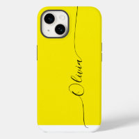Yellow Black Elegant Calligraphy Script Name