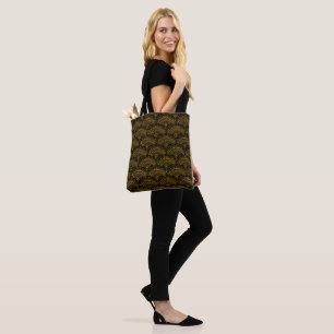 Yellow black ethnic African traditional pattern Tote Bag