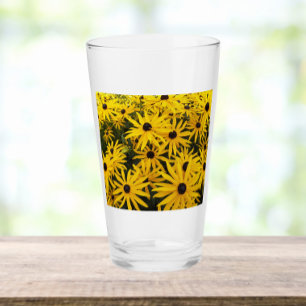 Yellow Black Eyed Susans Floral Drinking Glass