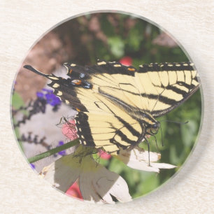 Yellow & Black Fantail Butterfly Coaster
