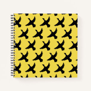 Yellow Black Flying Ducks Notebook