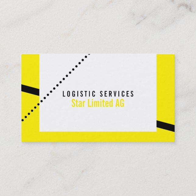 Yellow black geometric business card (Back)