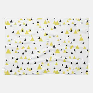 Yellow & Black Geometric Pattern Kitchen Towel