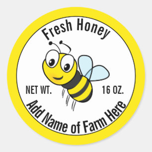 Yellow Black Honey Bee Template Honey Jar Label