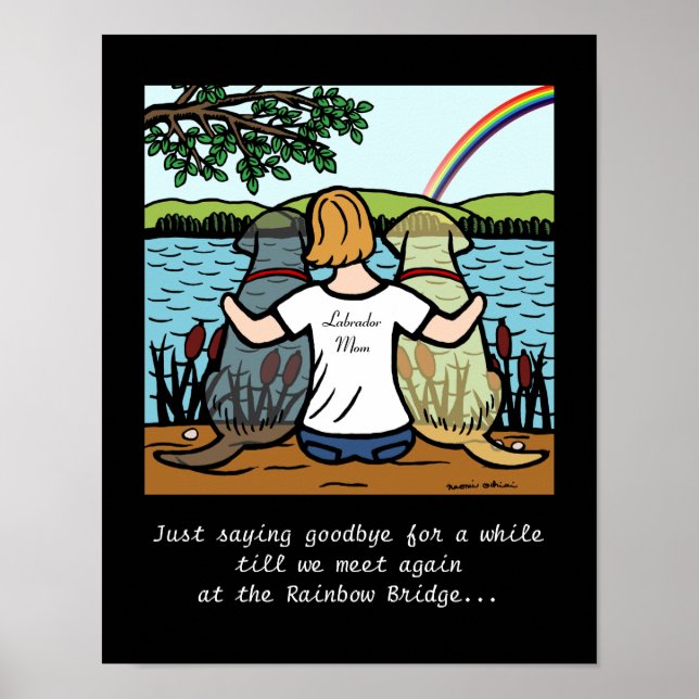 Yellow & Black Labrador Angels and Mom 3 Poster (Front)