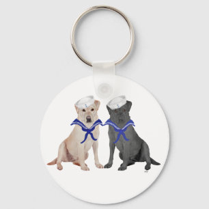 Yellow & Black Labrador Retrievers Keychain