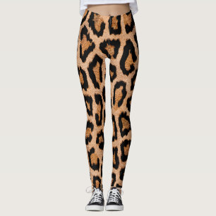 Yellow Black Leopard Animal Print Leggings