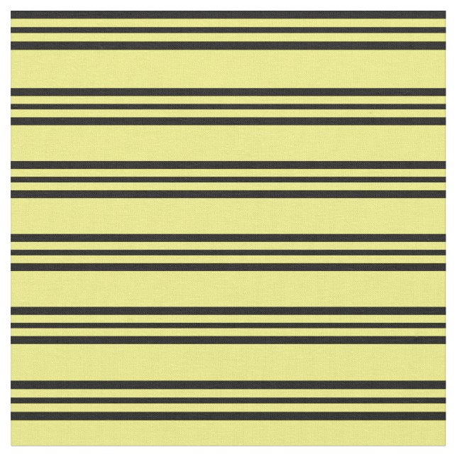 Yellow & Black Lines Fabric (Close Up)