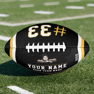 Yellow Black Name Number Team Photo Football