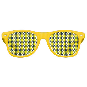 Yellow Black Plaid Seamless Pattern Retro Sunglasses