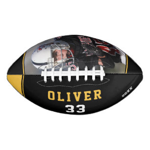 Yellow Black Player's Name Number Photo  Football