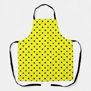 Yellow black polka dot apron