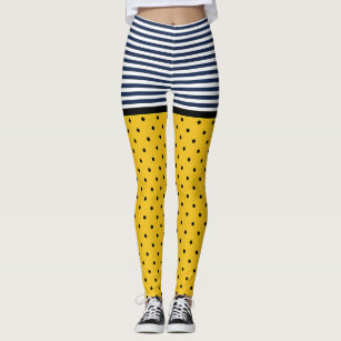 Black / Yellow Polka Dots Leggings