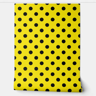 Yellow Black Polka Dots Pattern Wall Decor