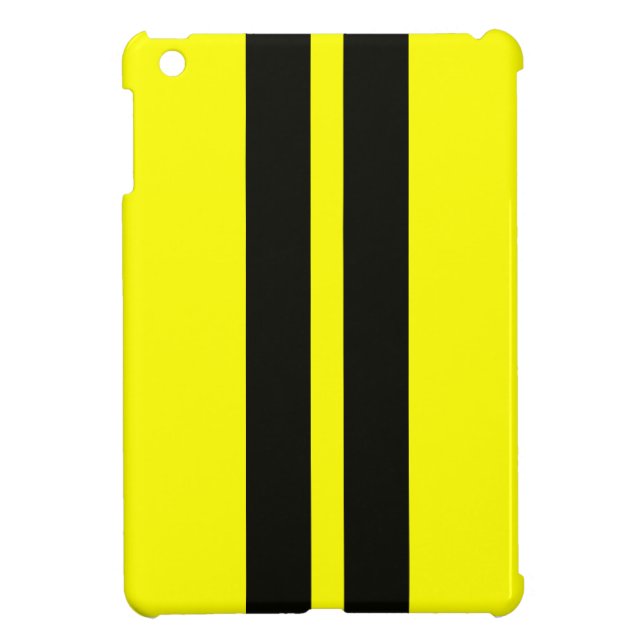 Yellow Black Racing Stripes Ipad Mini Case (Back)