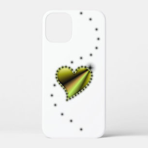 Yellow black Rainbow Heart with Stars iPhone 12 Mini Case