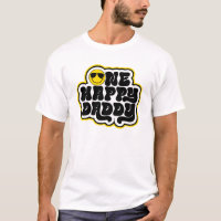 Yellow Black Retro One Happy Daddy