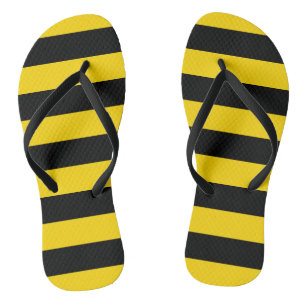 Yellow/Black Stripes Flip Flops
