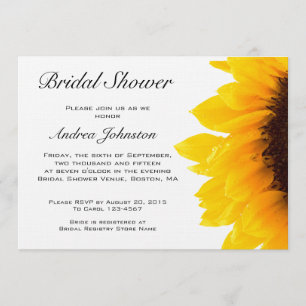 Yellow Black Sunflower Bridal Shower Invitation