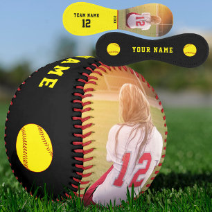 Yellow Black Team Name Player Number Photo Softball