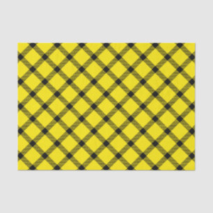 Yellow Black Traditional Tartan Pattern Plaid Tissue Paper