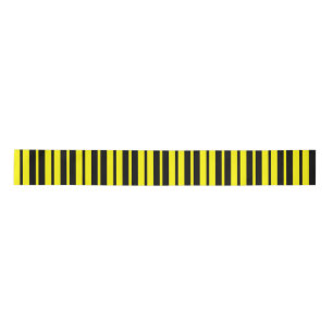 Yellow Black Vertical Stripes Pattern Satin Ribbon