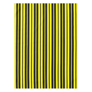 Yellow Black Vertical Stripes Pattern Tablecloth