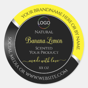 Yellow Black Wavy Silver with Logo Product Labels