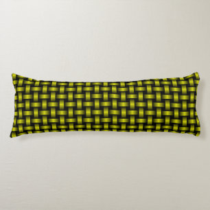 Yellow Black Weave Pattern Body Pillow