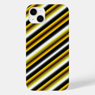 Yellow Black White Rainbow Stripes Case-Mate iPhone 14 Plus Case