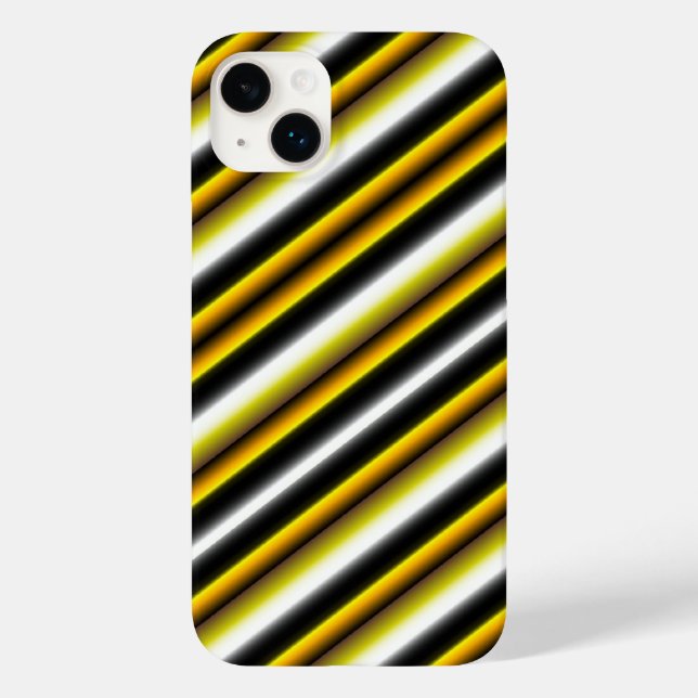 Yellow Black White Rainbow Stripes Case-Mate iPhone Case (Back)